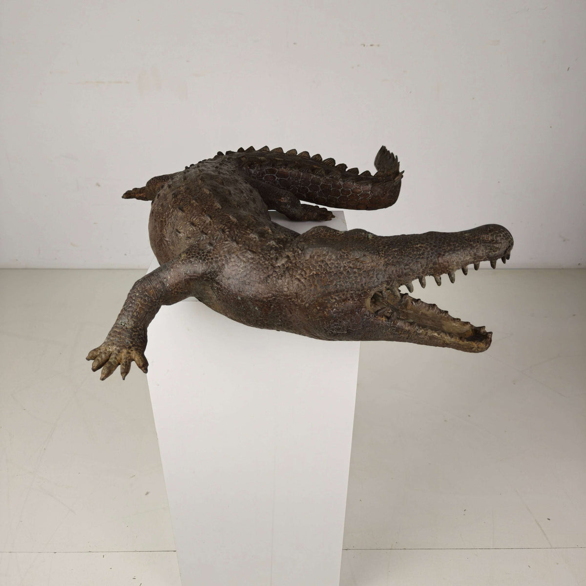20th Century Monumental Bronze Crocodile Sculpture 20th Century Monumental Bronze Crocodile Sculpture