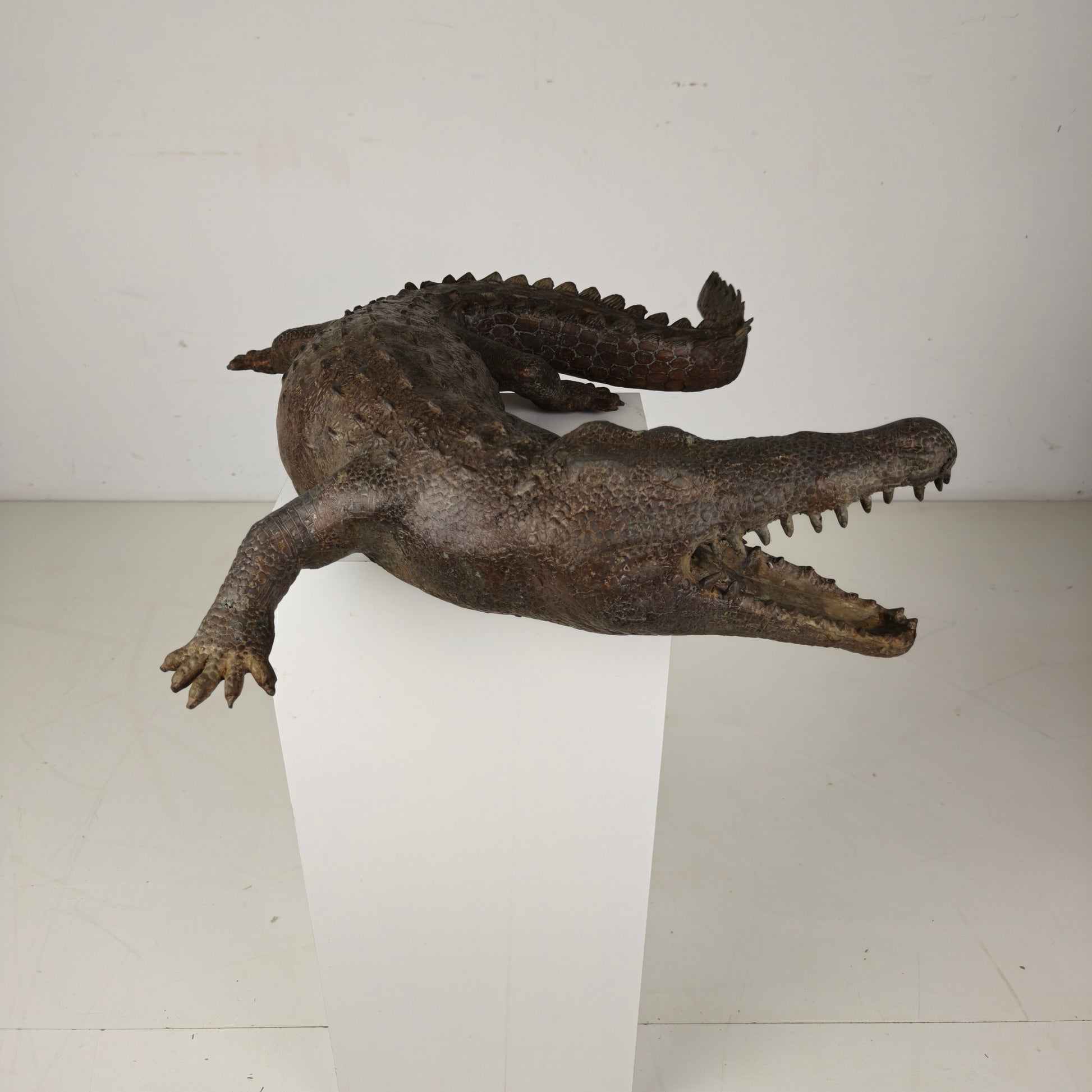 20th Century Monumental Bronze Crocodile Sculpture 20th Century Monumental Bronze Crocodile Sculpture