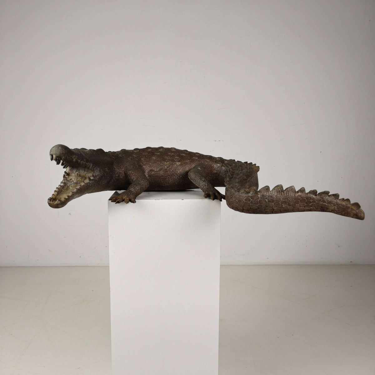20th Century Monumental Bronze Crocodile Sculpture 20th Century Monumental Bronze Crocodile Sculpture