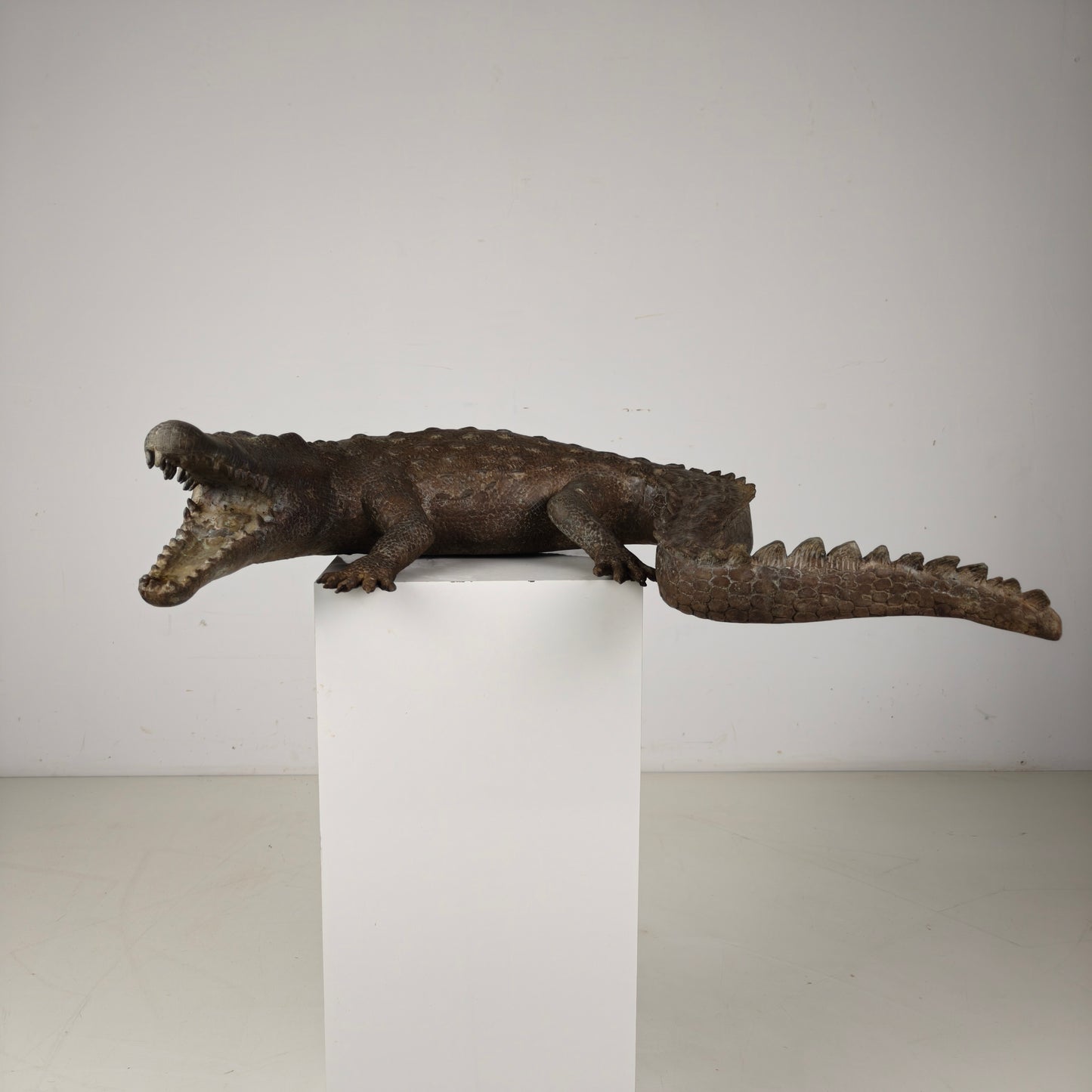 20th Century Monumental Bronze Crocodile Sculpture 20th Century Monumental Bronze Crocodile Sculpture