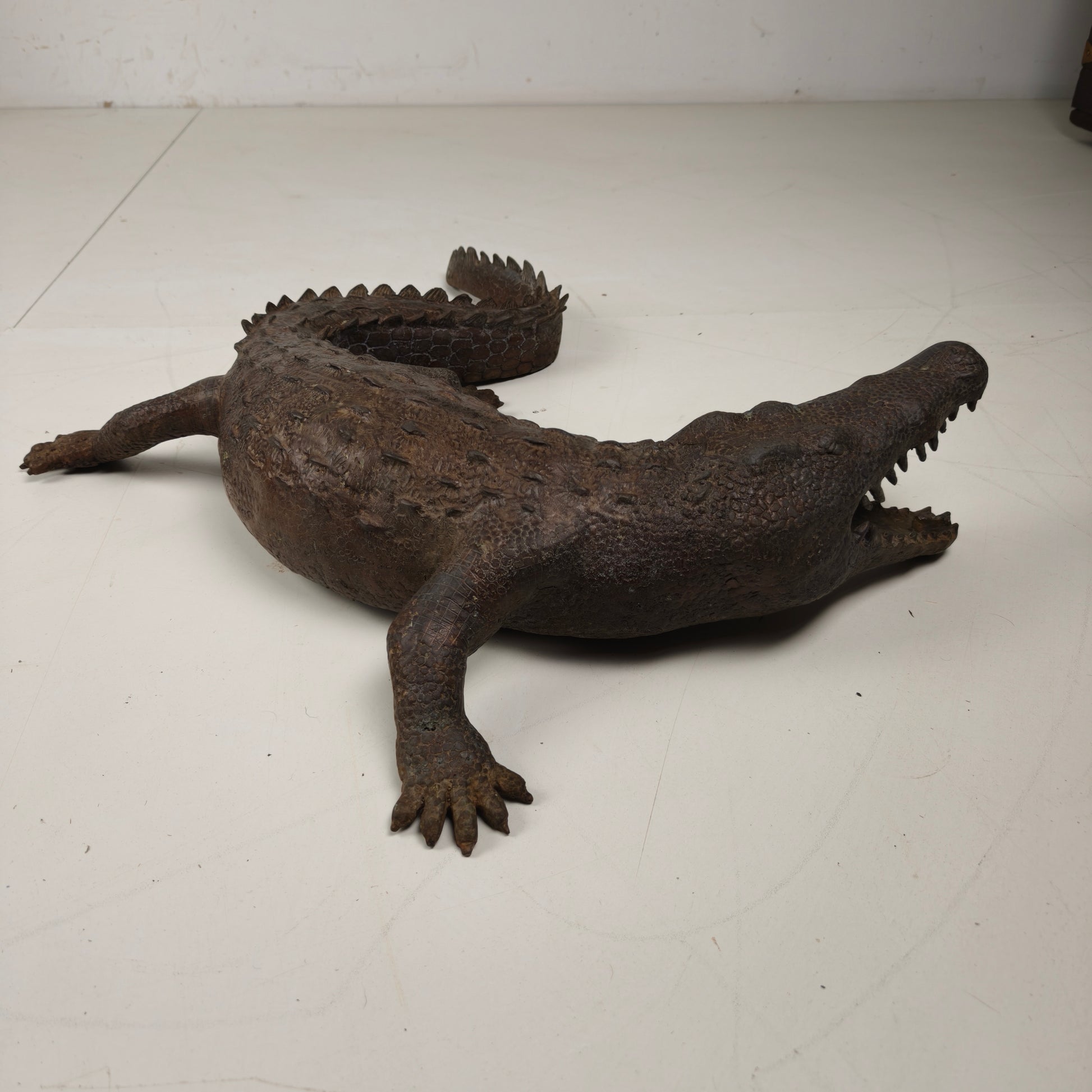 20th Century Monumental Bronze Crocodile Sculpture 20th Century Monumental Bronze Crocodile Sculpture