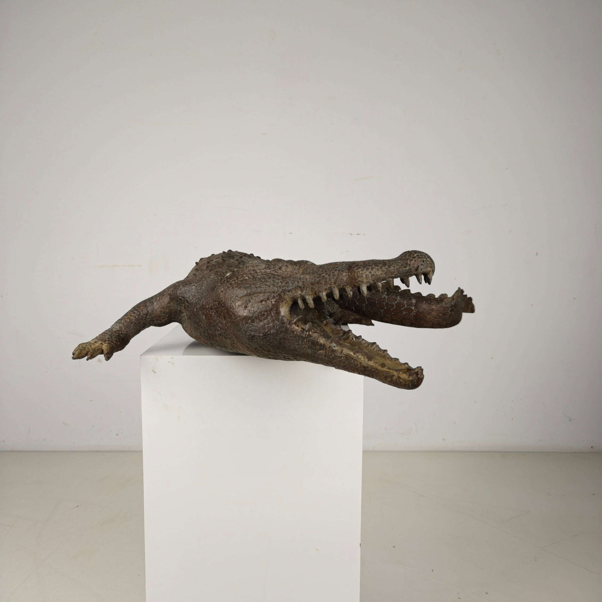 20th Century Monumental Bronze Crocodile Sculpture 20th Century Monumental Bronze Crocodile Sculpture