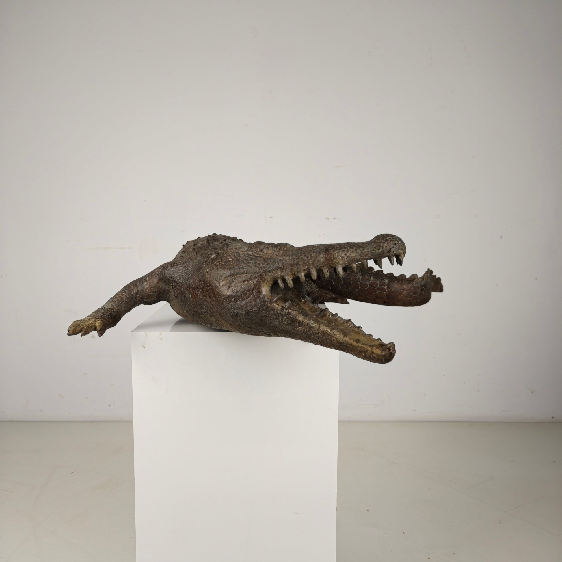 20th Century Monumental Bronze Crocodile Sculpture 20th Century Monumental Bronze Crocodile Sculpture