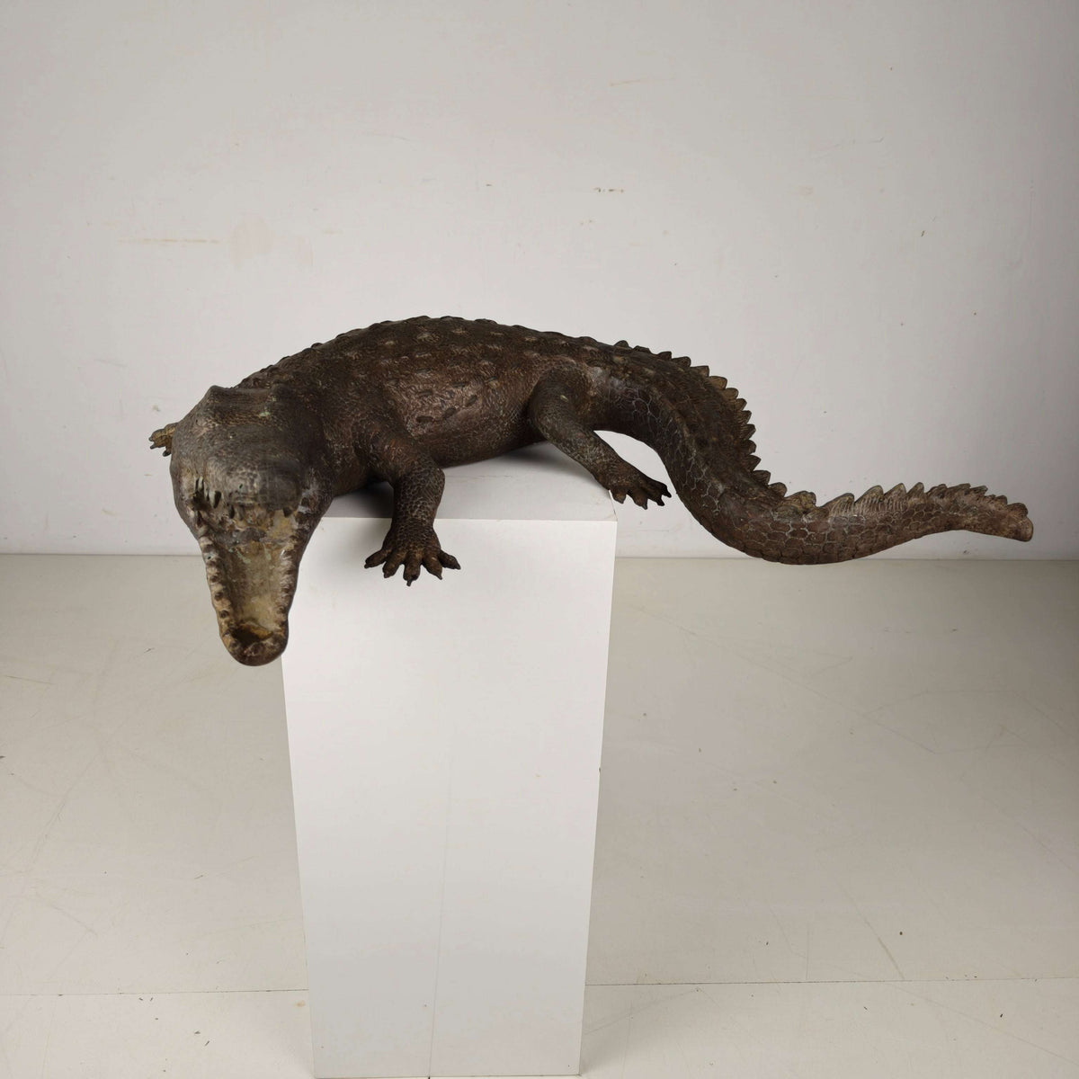 20th Century Monumental Bronze Crocodile Sculpture 20th Century Monumental Bronze Crocodile Sculpture