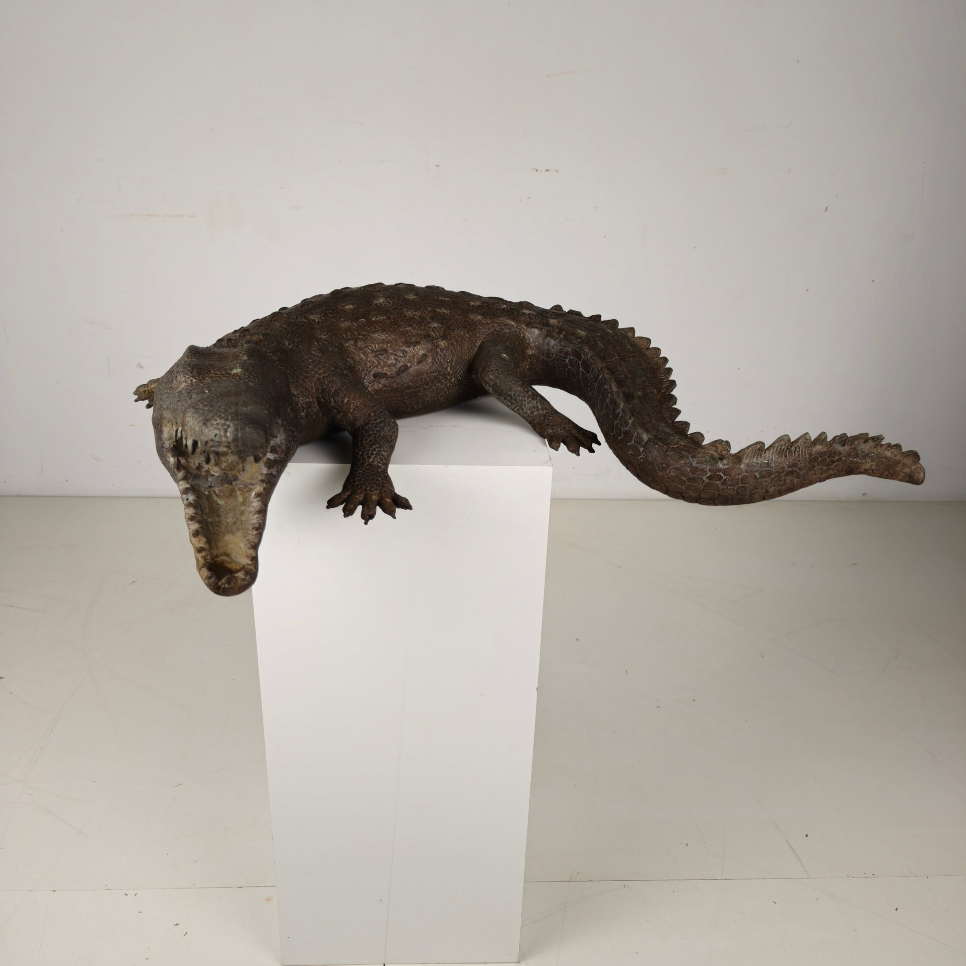 20th Century Monumental Bronze Crocodile Sculpture 20th Century Monumental Bronze Crocodile Sculpture
