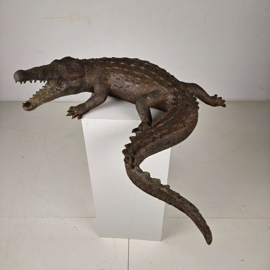 20th Century Monumental Bronze Crocodile Sculpture 20th Century Monumental Bronze Crocodile Sculpture