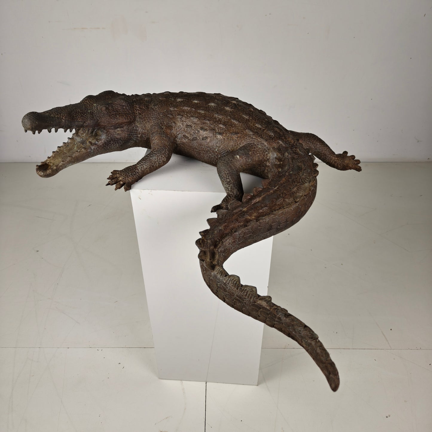 20th Century Monumental Bronze Crocodile Sculpture 20th Century Monumental Bronze Crocodile Sculpture