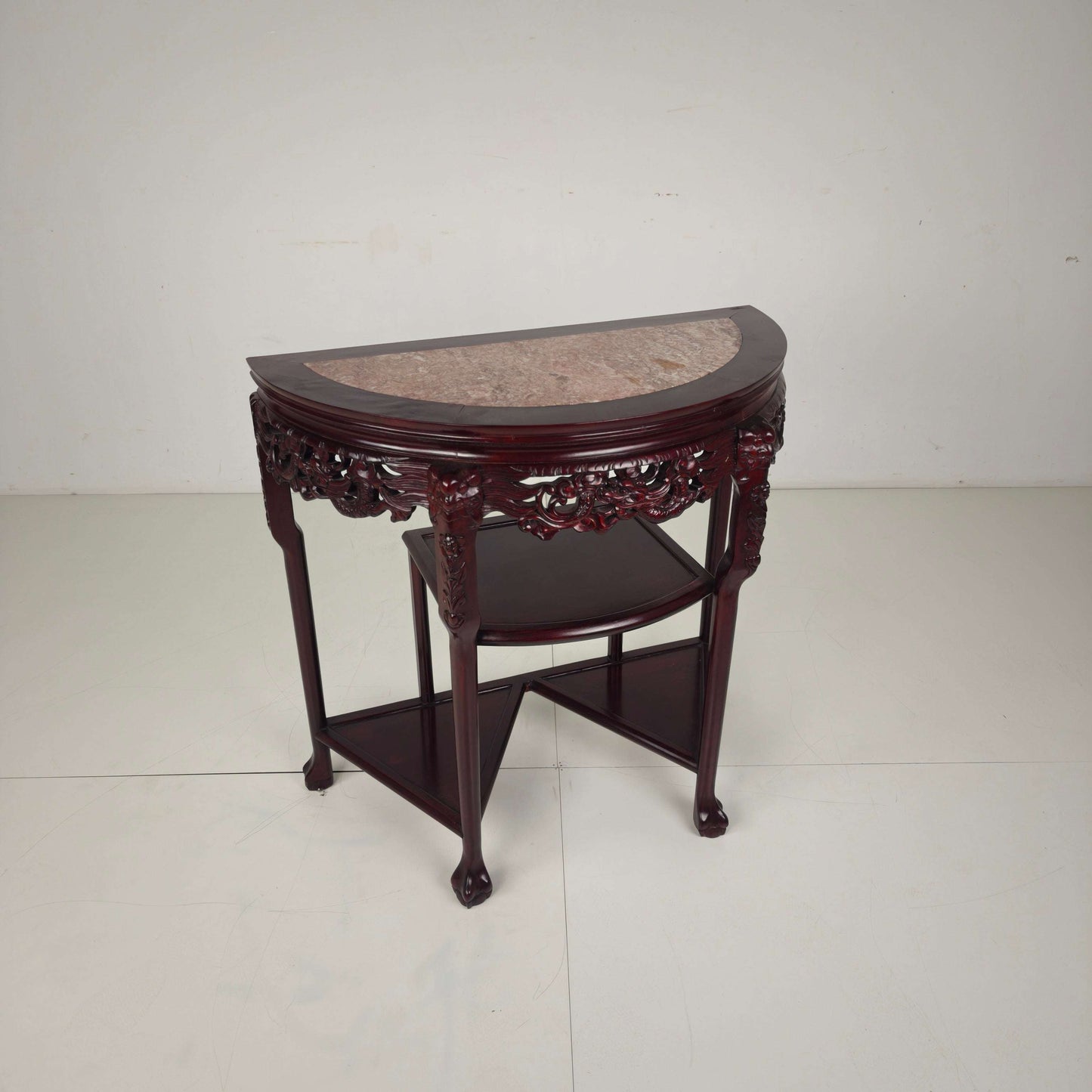 Vintage Chinese Hardwood Console / Side Table with Marble Top Vintage Chinese Hardwood Console / Side Table with Marble Top