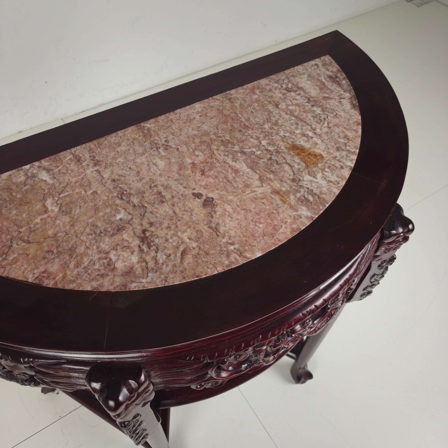 Vintage Chinese Hardwood Console / Side Table with Marble Top Vintage Chinese Hardwood Console / Side Table with Marble Top