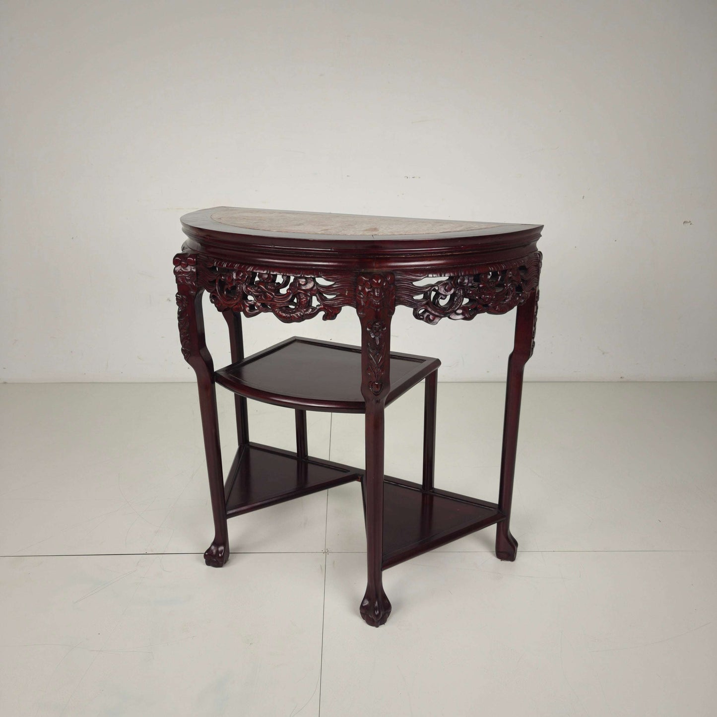 Vintage Chinese Hardwood Console / Side Table with Marble Top Vintage Chinese Hardwood Console / Side Table with Marble Top
