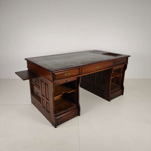 Antique Oak Writing Desk by Stolzenberg – Tambour Roll Top Desk – c1880 Antique Oak Writing Desk by Stolzenberg – Tambour Roll Top Desk – c1880