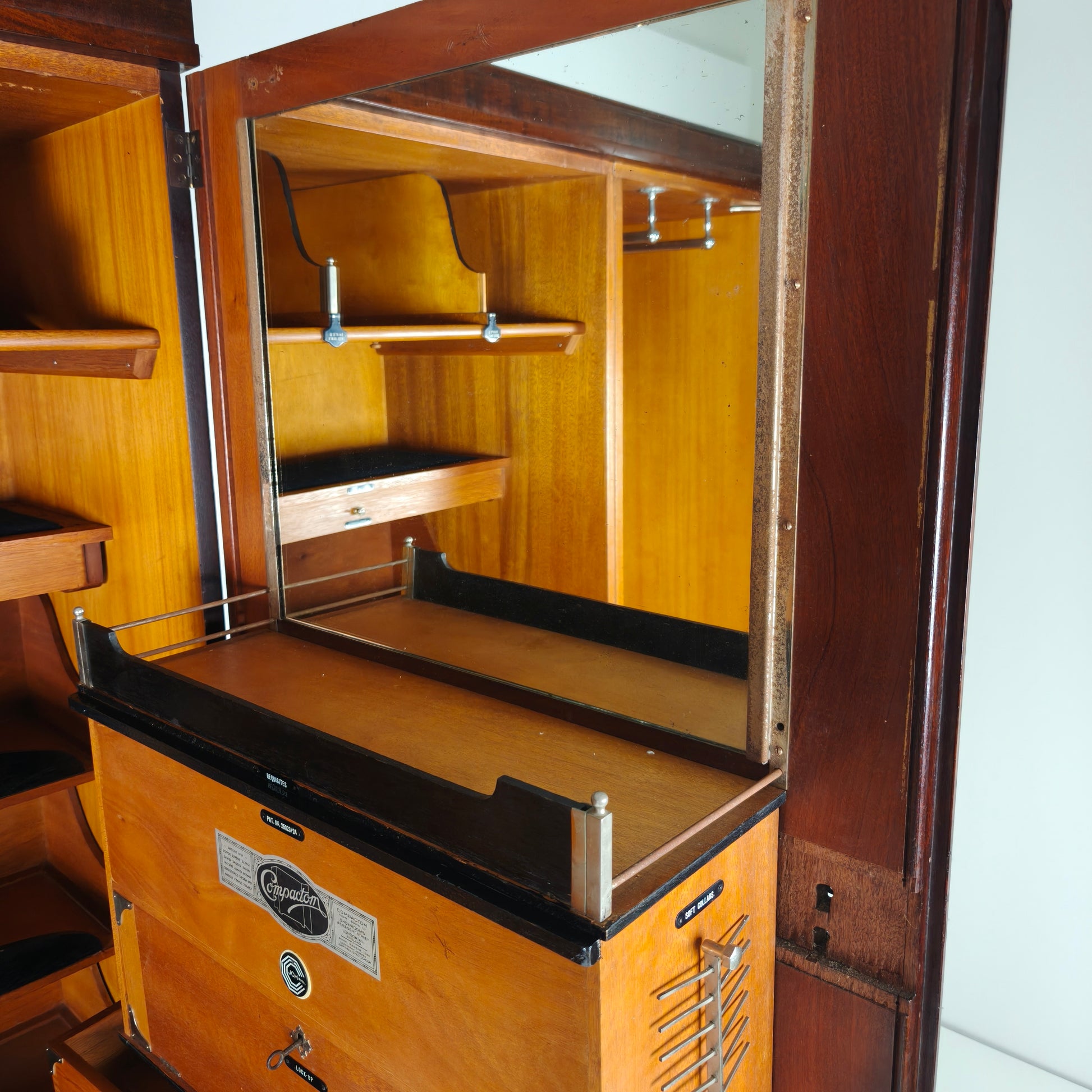 Compactom Ltd Model JCH Gentleman’s Wardrobe with Secret Drawers – England, c.1920 Compactom Ltd Model JCH Gentleman’s Wardrobe with Secret Drawers – England, c.1920