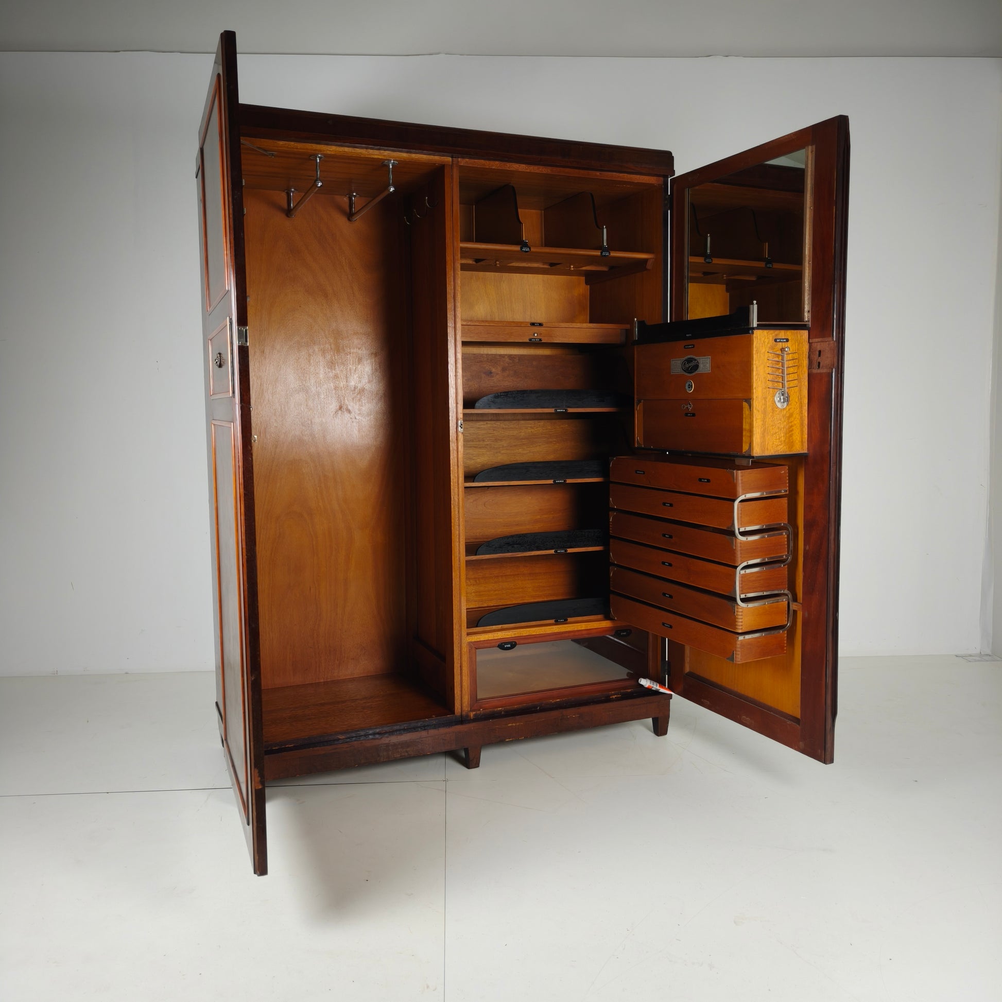 Compactom Ltd Model JCH Gentleman’s Wardrobe with Secret Drawers – England, c.1920 Compactom Ltd Model JCH Gentleman’s Wardrobe with Secret Drawers – England, c.1920