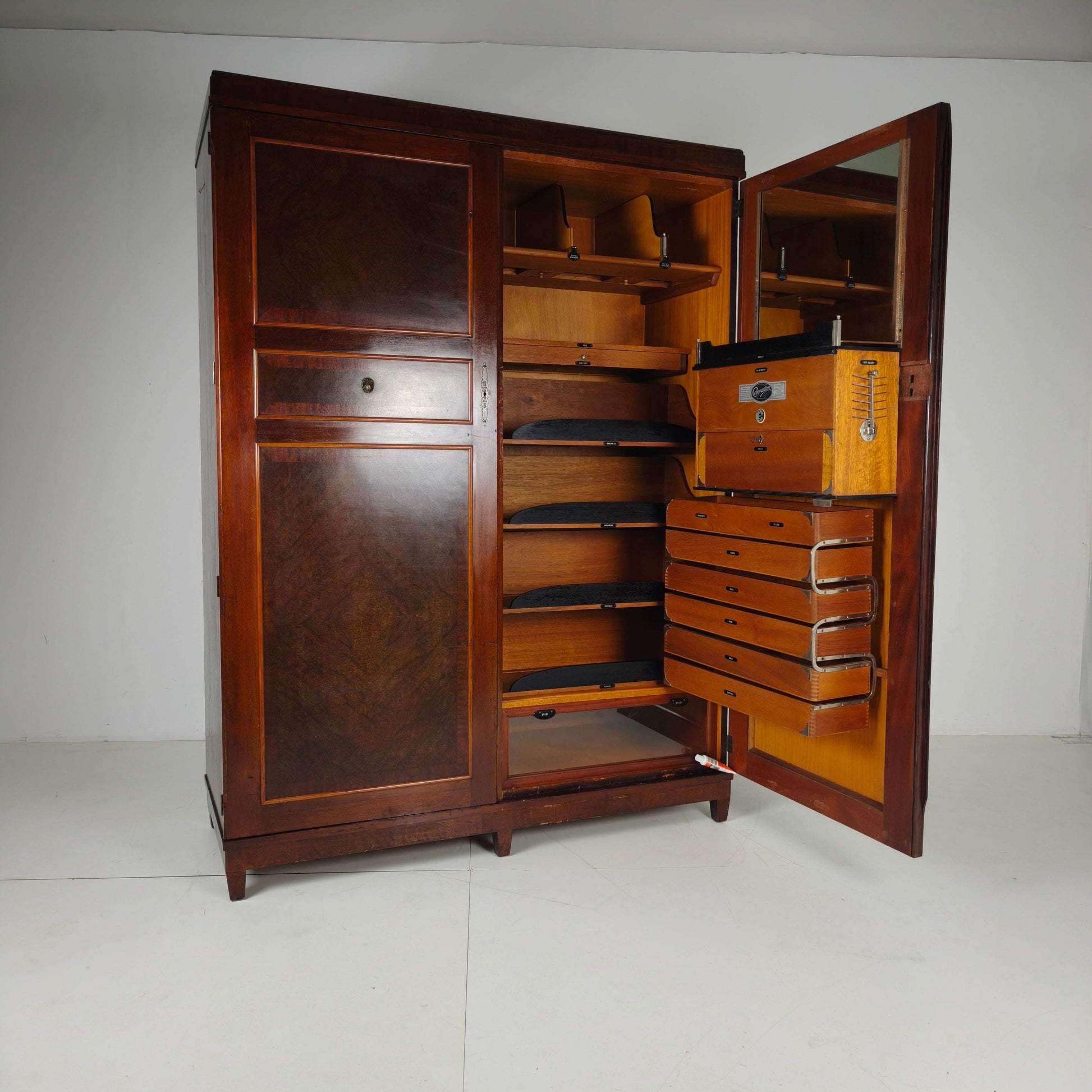 Compactom Ltd Model JCH Gentleman’s Wardrobe with Secret Drawers – England, c.1920 Compactom Ltd Model JCH Gentleman’s Wardrobe with Secret Drawers – England, c.1920