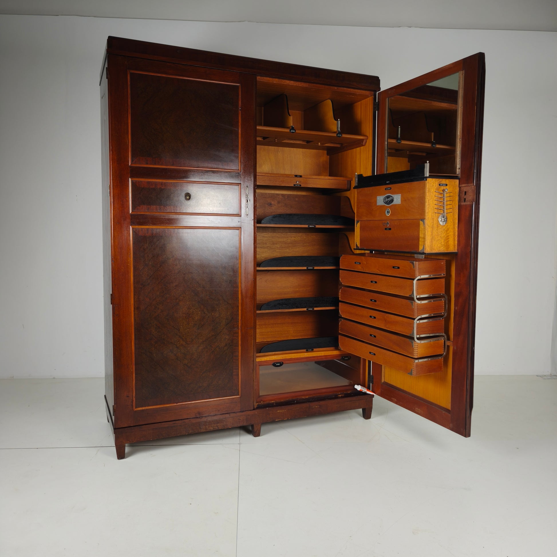Compactom Ltd Model JCH Gentleman’s Wardrobe with Secret Drawers – England, c.1920 Compactom Ltd Model JCH Gentleman’s Wardrobe with Secret Drawers – England, c.1920