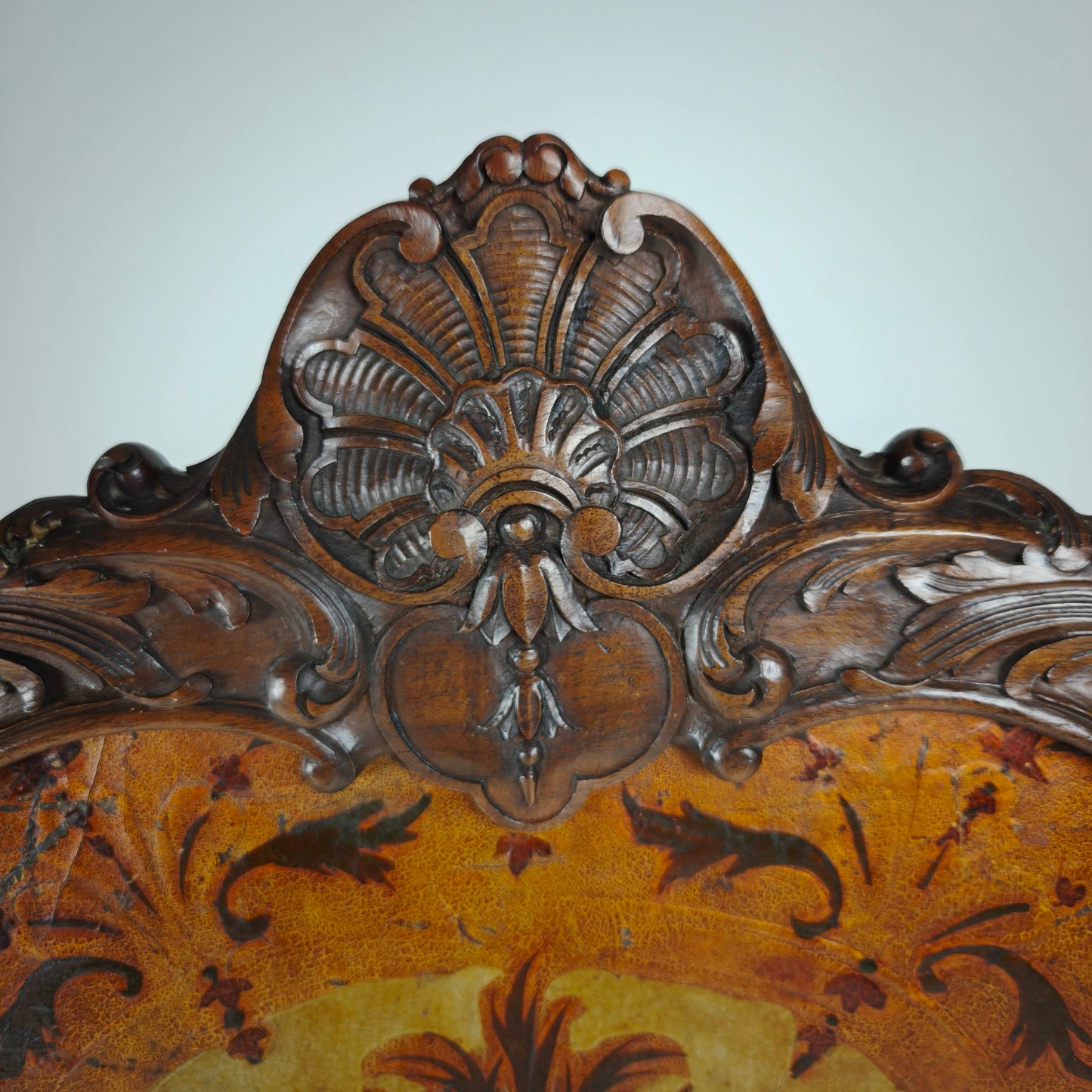 Gilt Leather Room Divider with Rich Carving, Circa 1860