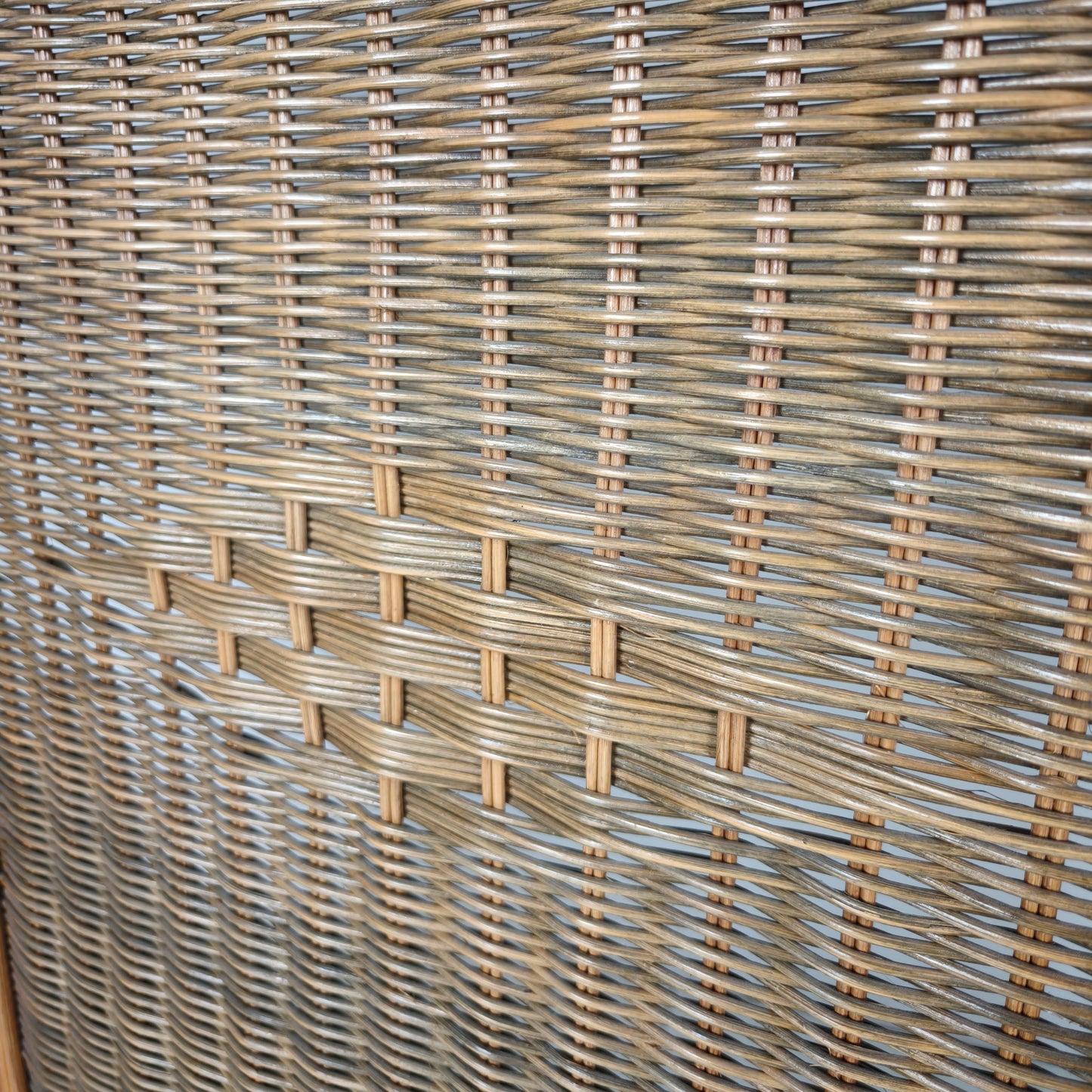1970s Three-Panel Rattan Room Divider with Wicker Panels