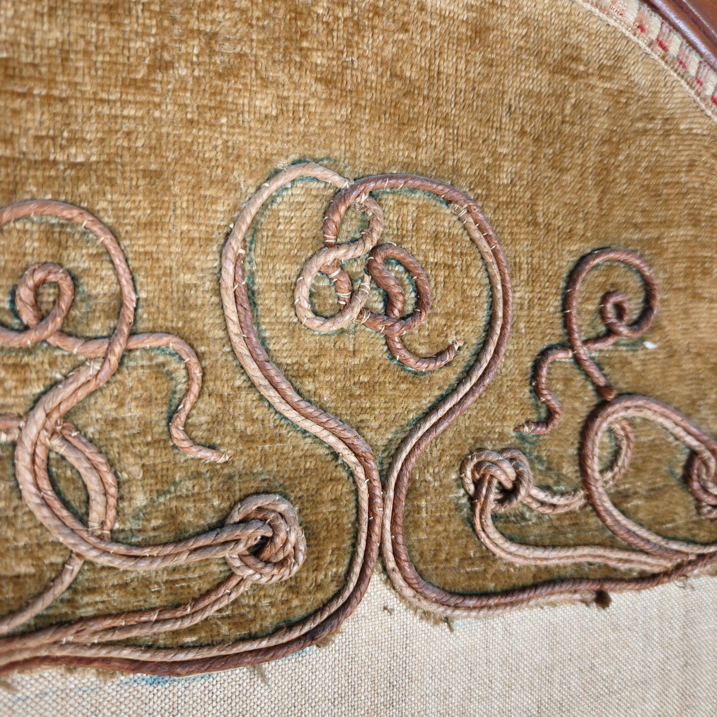 Art Nouveau Room Screen with Embroidered Floral Panels, circa 1900