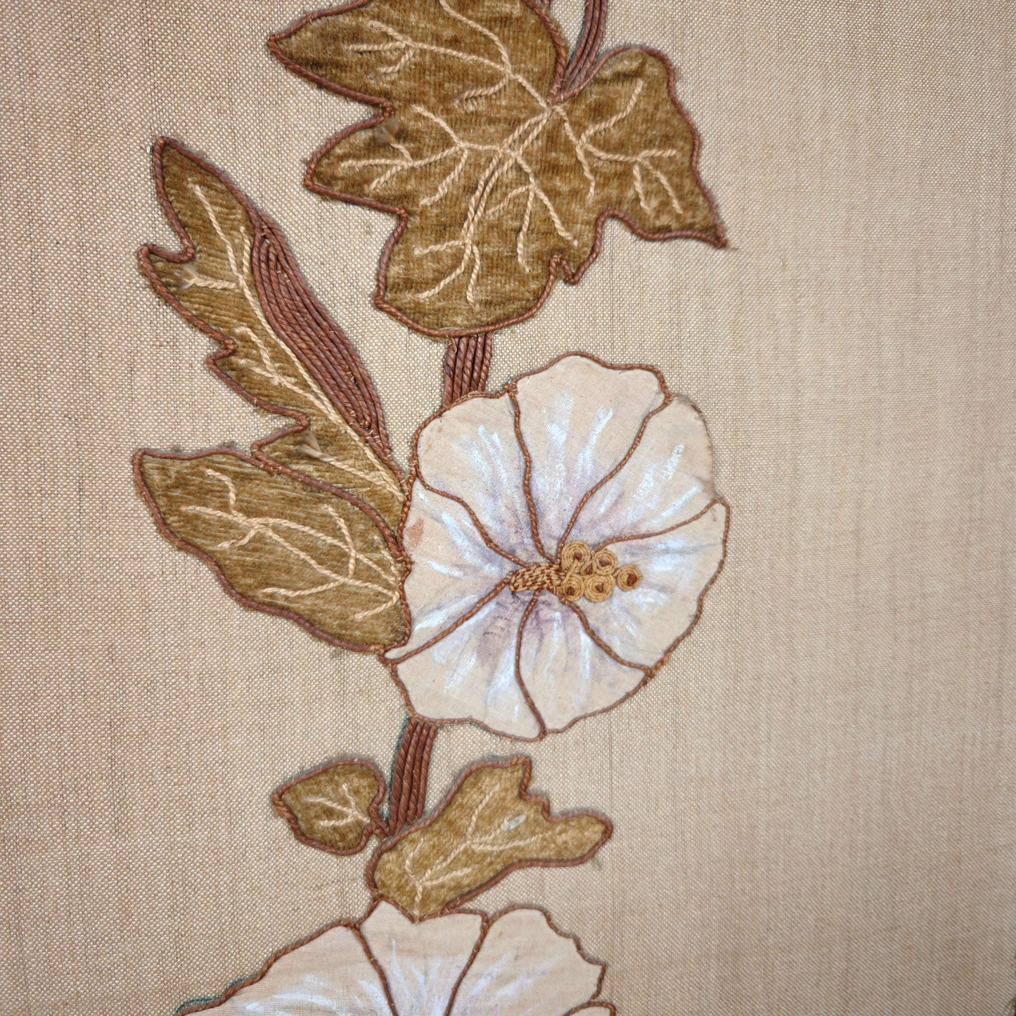 Art Nouveau Room Screen with Embroidered Floral Panels, circa 1900 Art Nouveau Room Screen with Embroidered Floral Panels, circa 1900