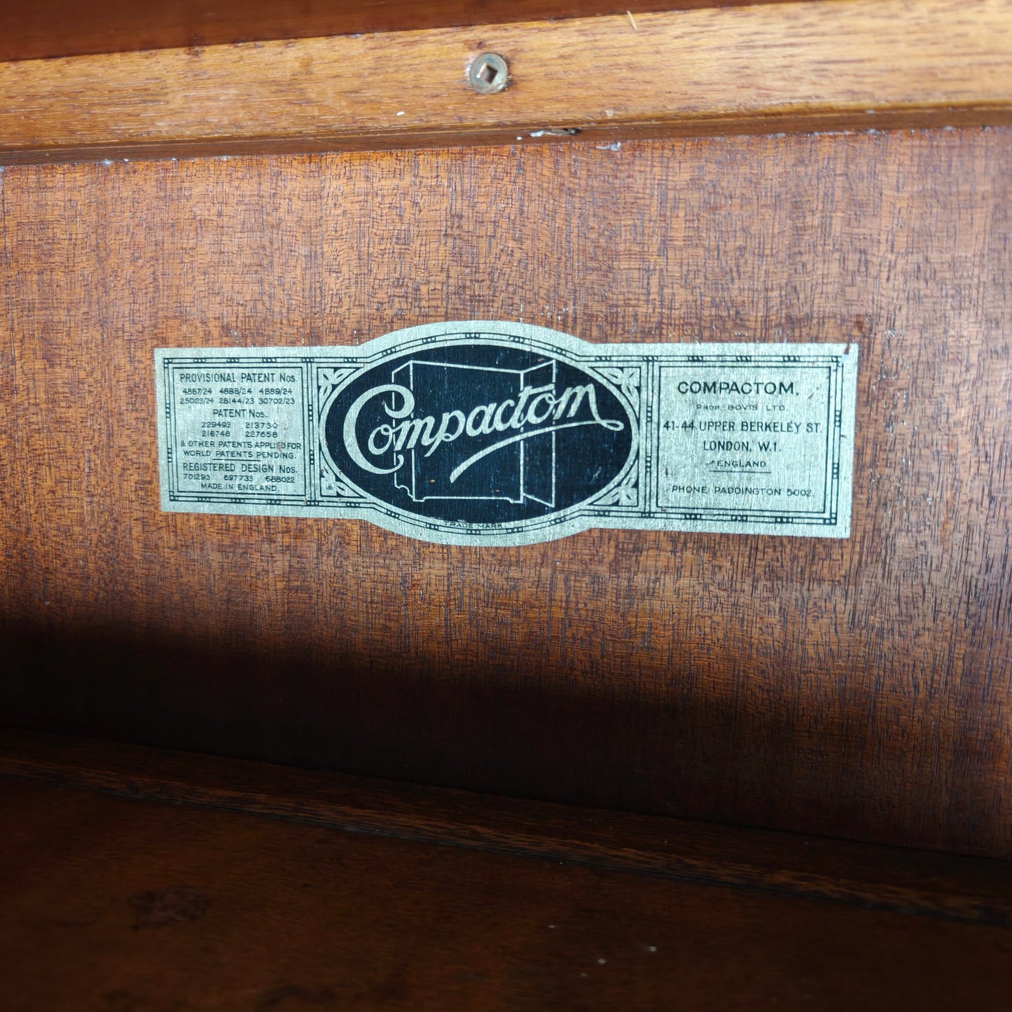 1920s Compactom Ltd Gentleman’s Wardrobe – Complete Fitted Interior