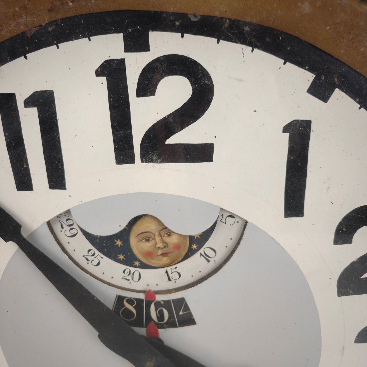 Large Station Clock with Moon Phase and Calendar, 78 cm