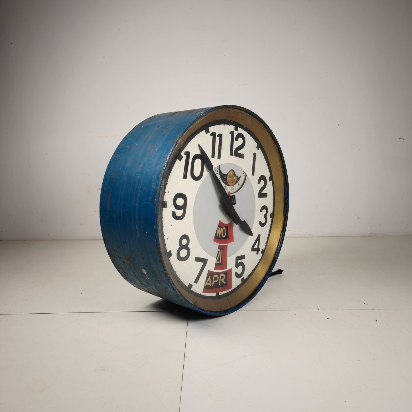 Large Station Clock with Moon Phase and Calendar, 78 cm