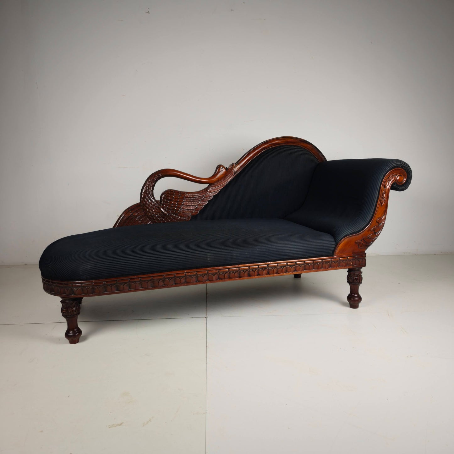 Carved Swan Chaise Longue,  20th Century