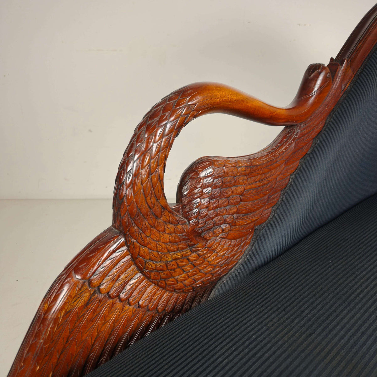 Carved Swan Chaise Longue, 20th Century Carved Swan Chaise Longue, 20th Century