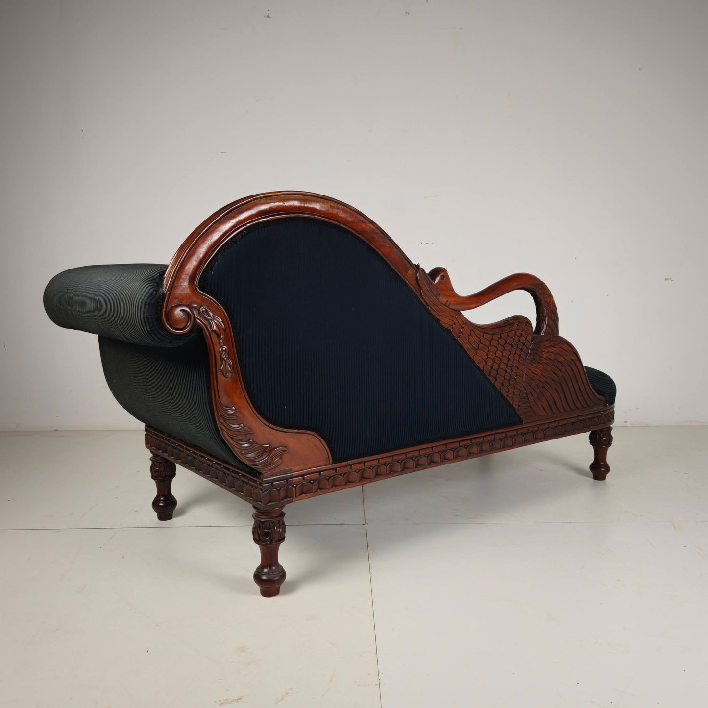 Carved Swan Chaise Longue,  20th Century