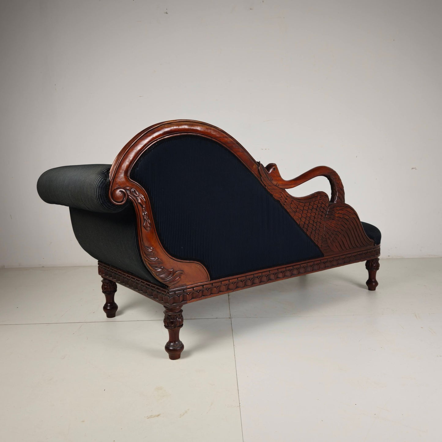 Carved Swan Chaise Longue,  20th Century