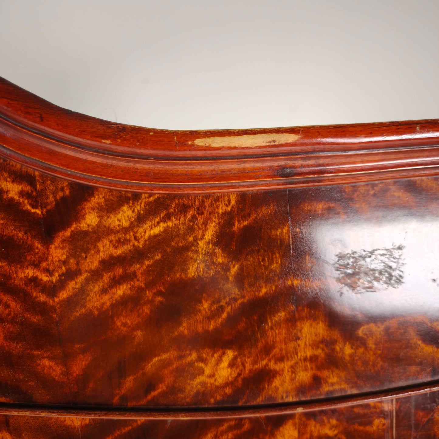 19th Century Pine Linen Cupboard / Wardrobe with Flame Veneer