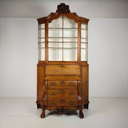 Dutch Oak Bureau Bookcase, 18th Century Dutch Oak Bureau Bookcase, 18th Century