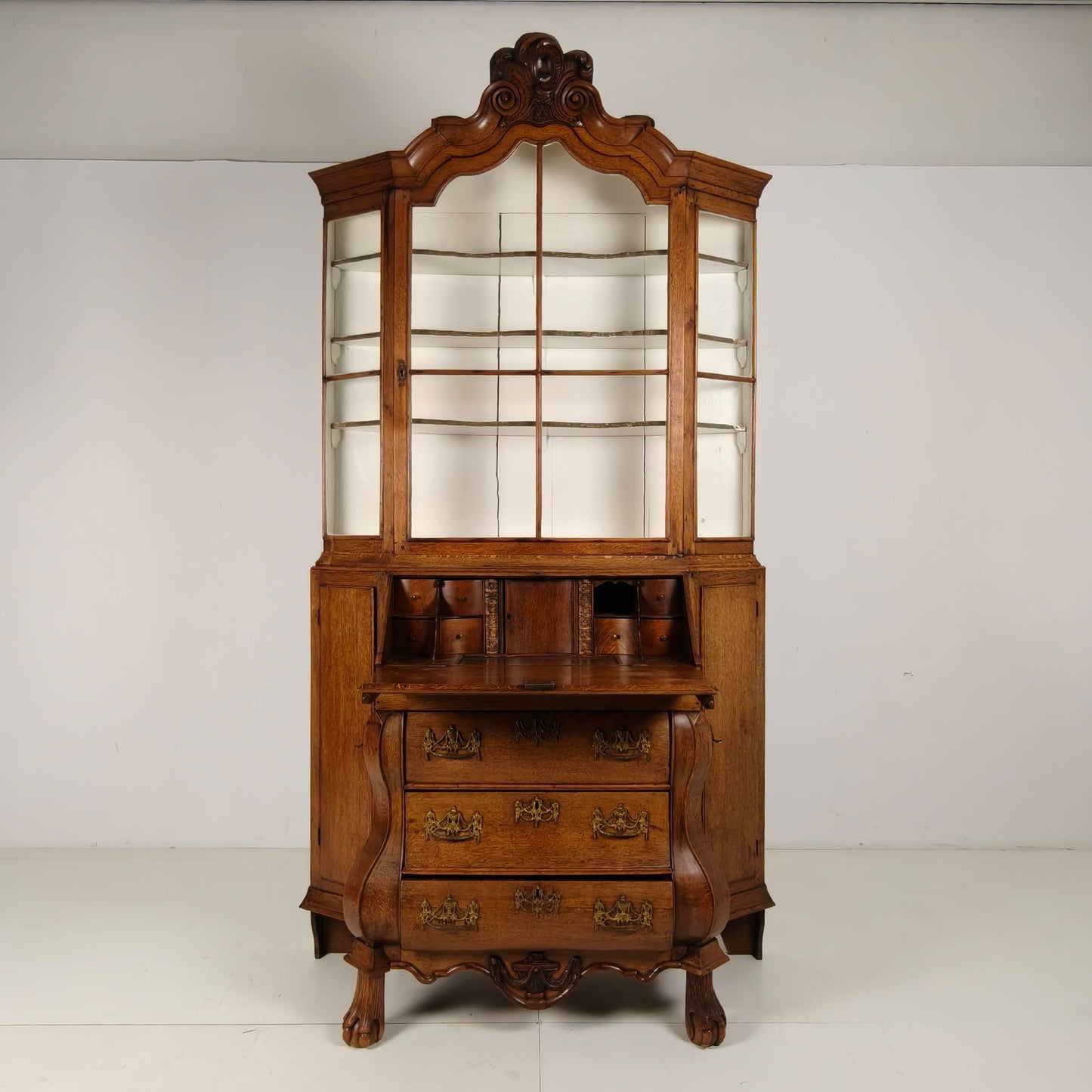 Dutch Oak Bureau Bookcase, 18th Century