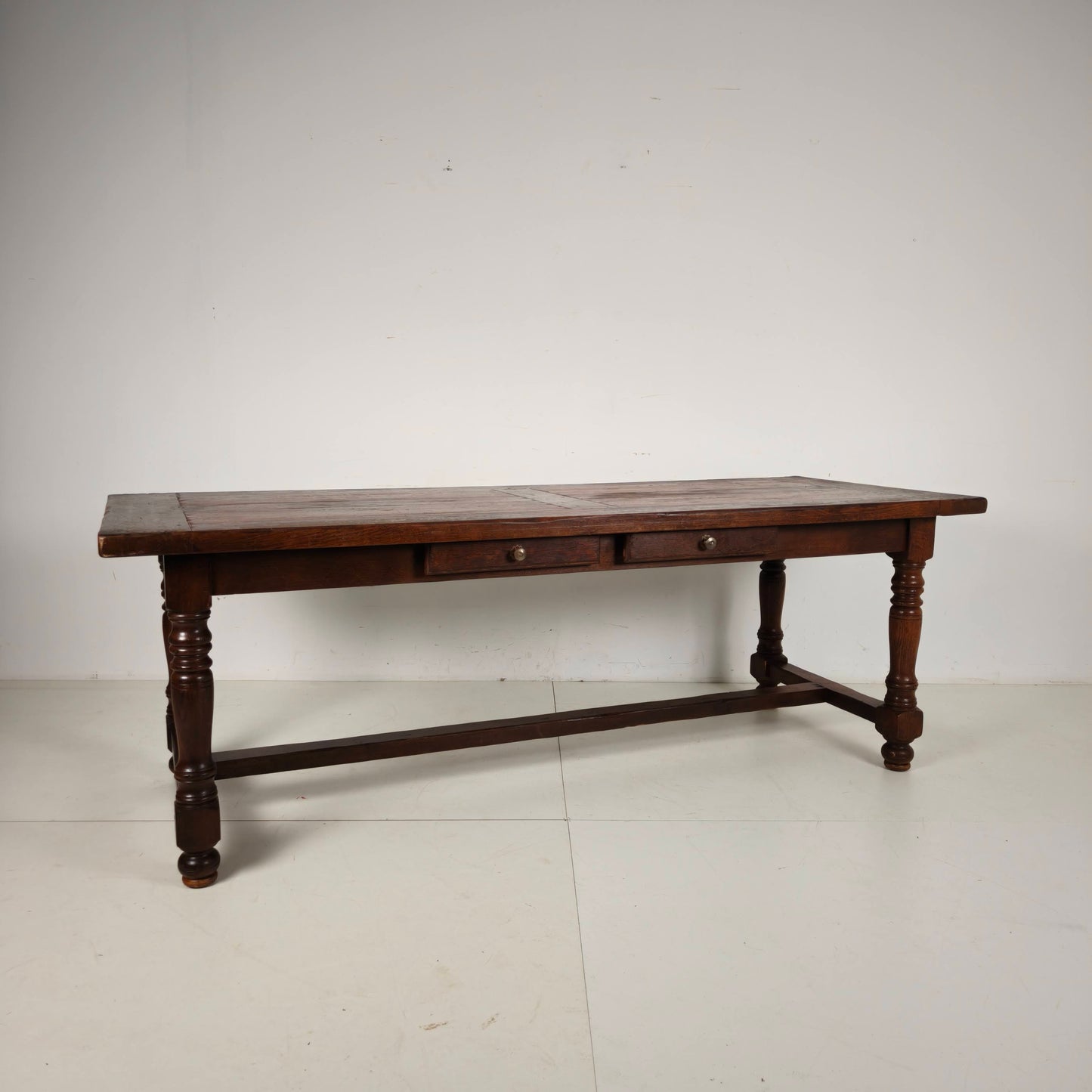 Large French Oak Monastery Table 320/220 cm, early 20th Century