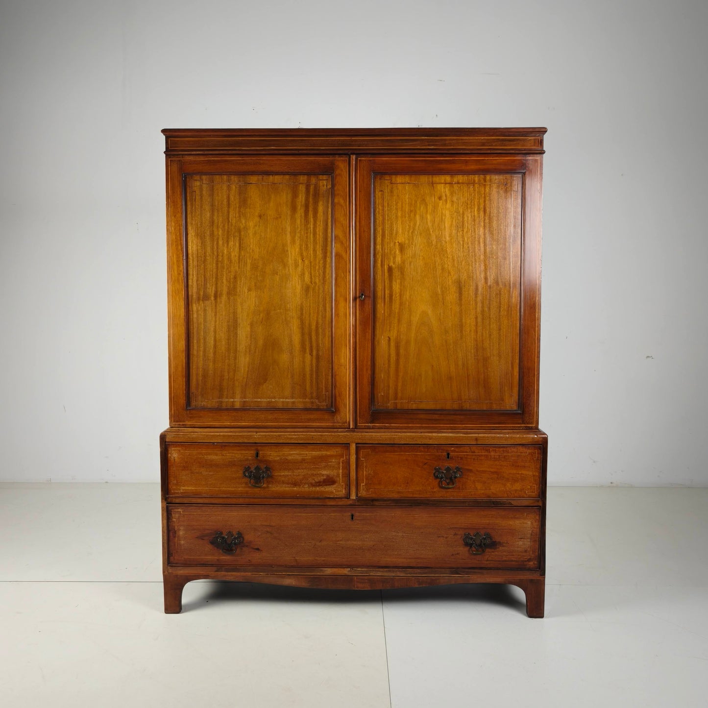 Early 19th Century English Mahogany Linen Press Cabinet, c.1820–1840