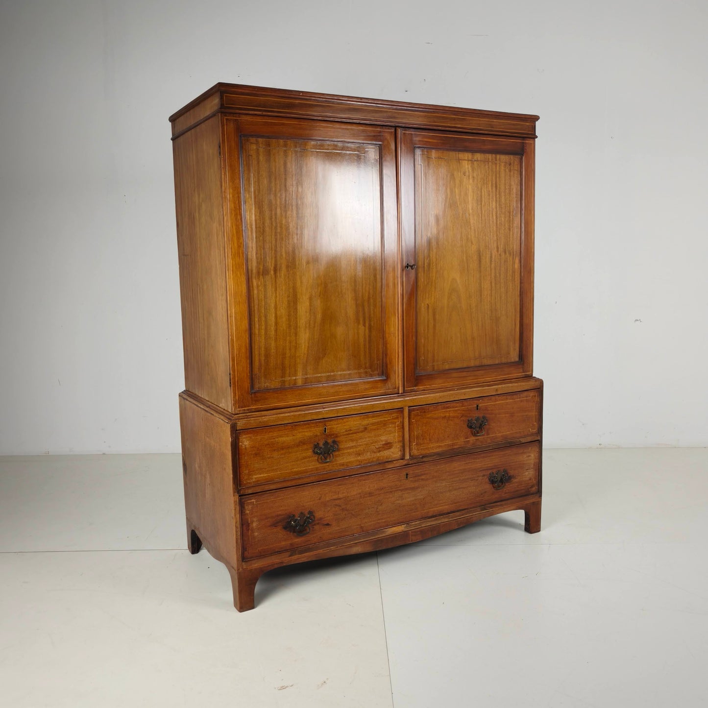 Early 19th Century English Mahogany Linen Press Cabinet, c.1820–1840