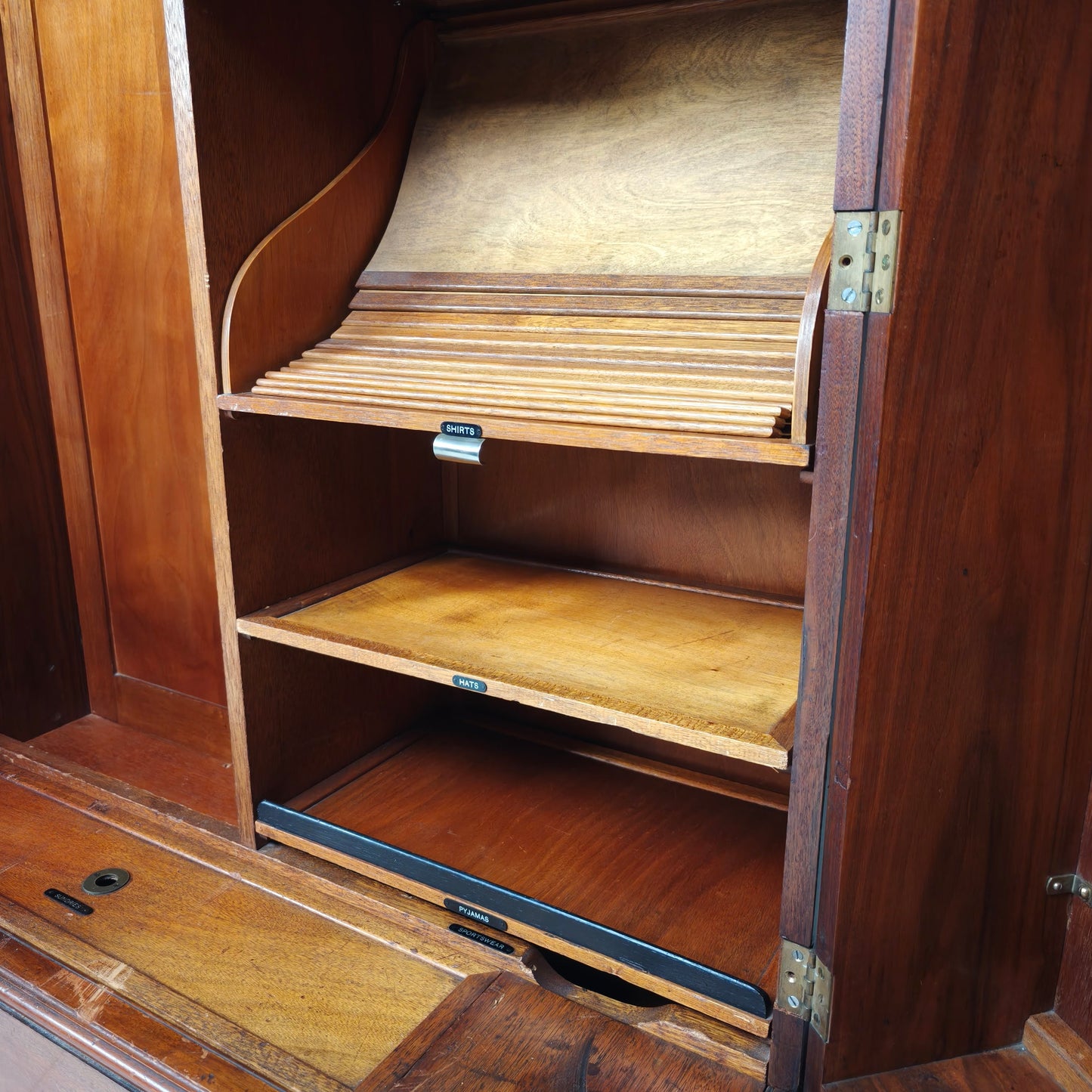 English Art Deco Light Burr Walnut Compactom Gentleman's Wardrobe