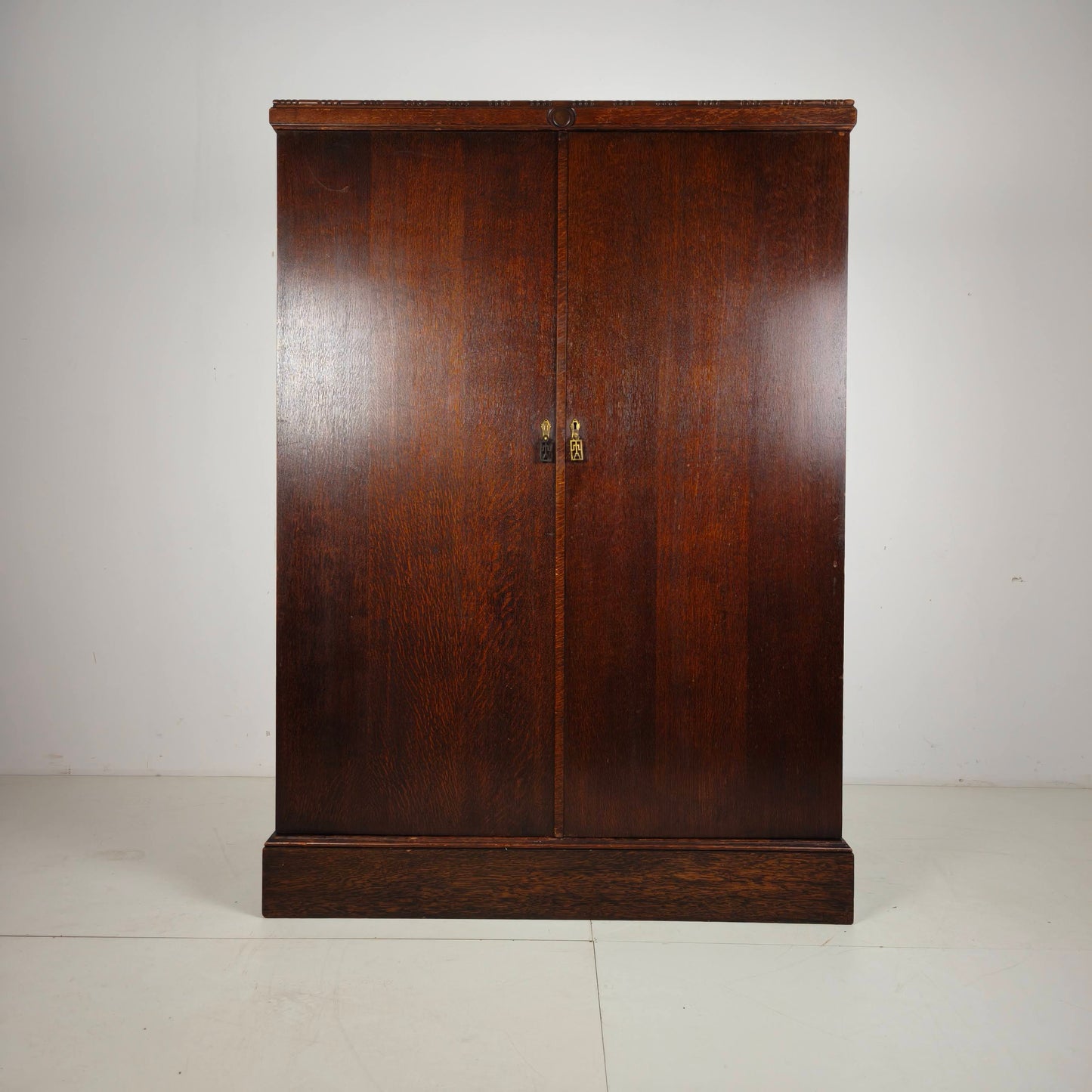1930s Compactom Gentleman’s Wardrobe Model No. 702 in Brown Oak