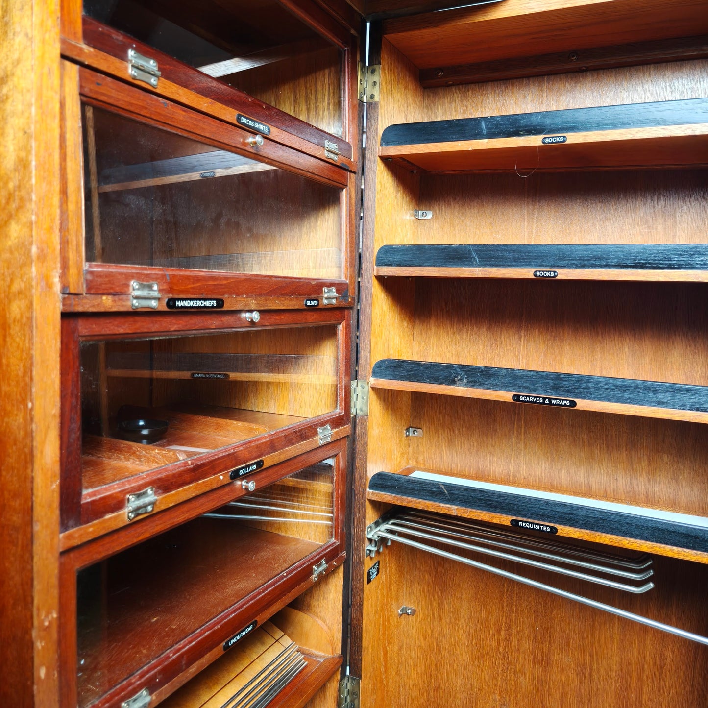 1930s Compactom Gentleman’s Wardrobe Model No. 702 in Brown Oak