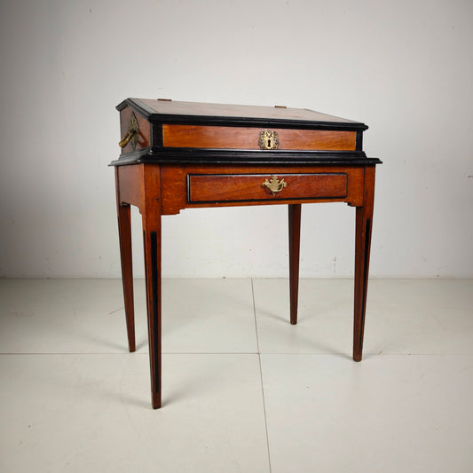 Exceptional 18th Century Indonesian Amboyna & Ebony Portable Writing Desk on Custom Stand Exceptional 18th Century Indonesian Amboyna & Ebony Portable Writing Desk on Custom Stand