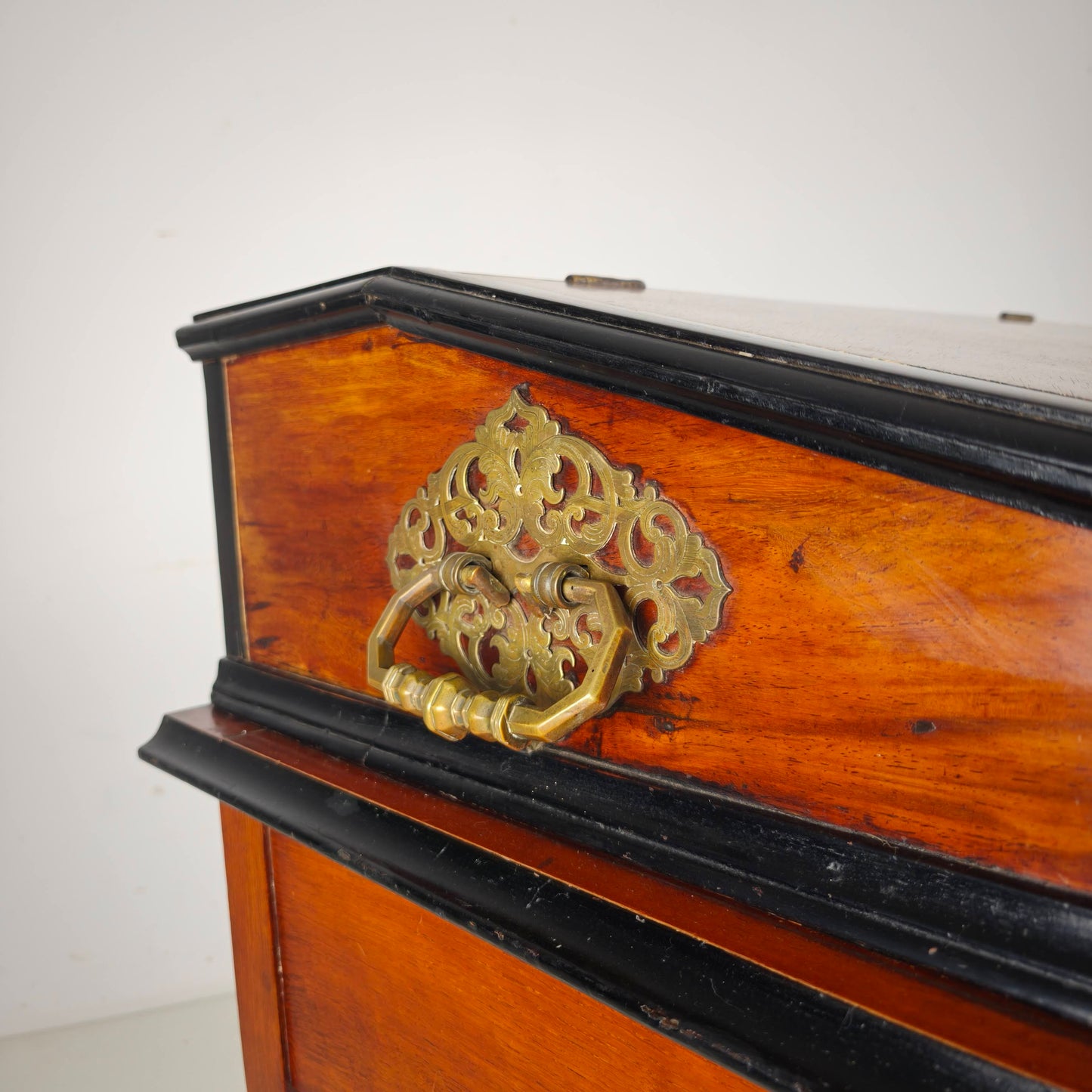 Exceptional 18th Century Indonesian Amboyna & Ebony Portable Writing Desk on Custom Stand