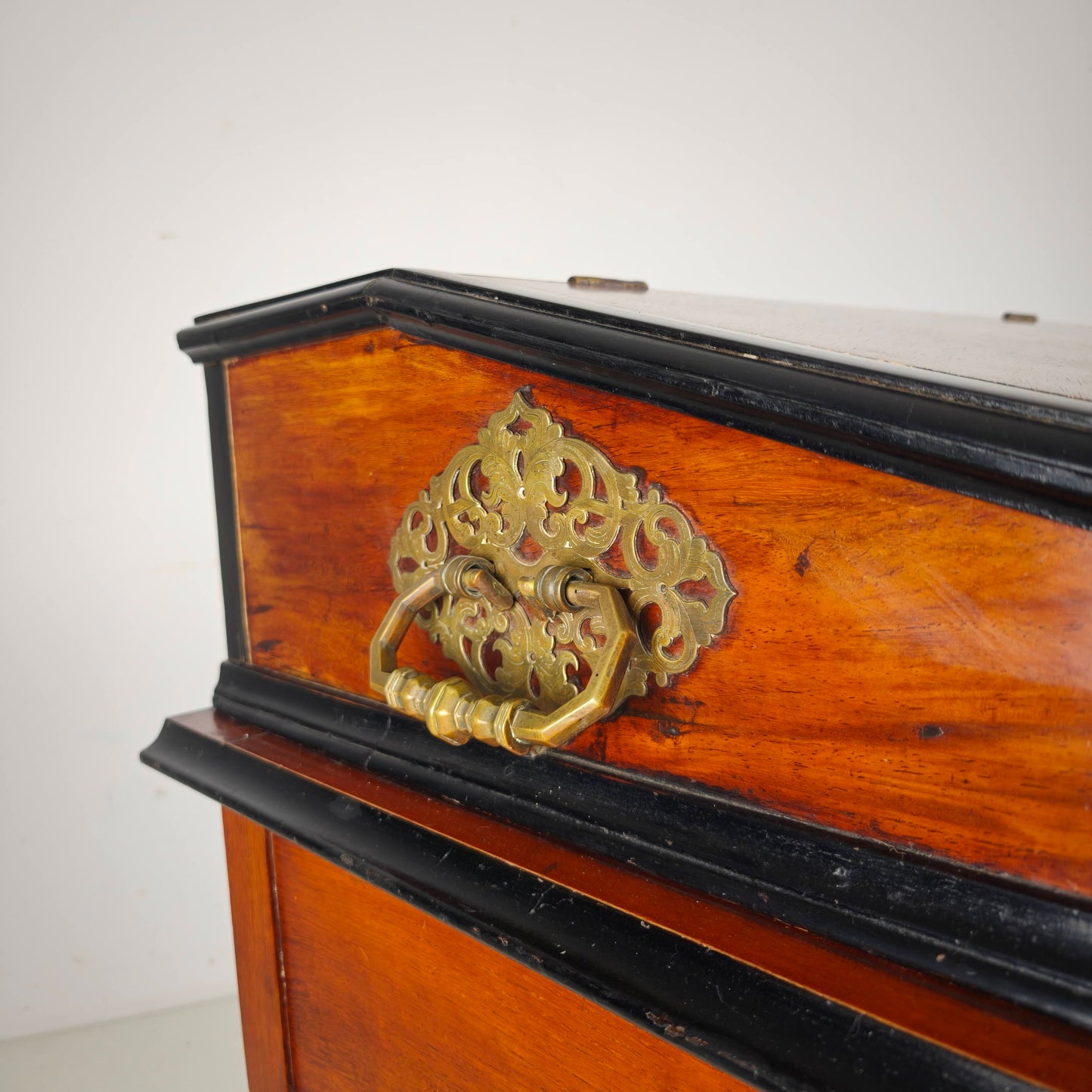 Exceptional 18th Century Indonesian Amboyna & Ebony Portable Writing Desk on Custom Stand