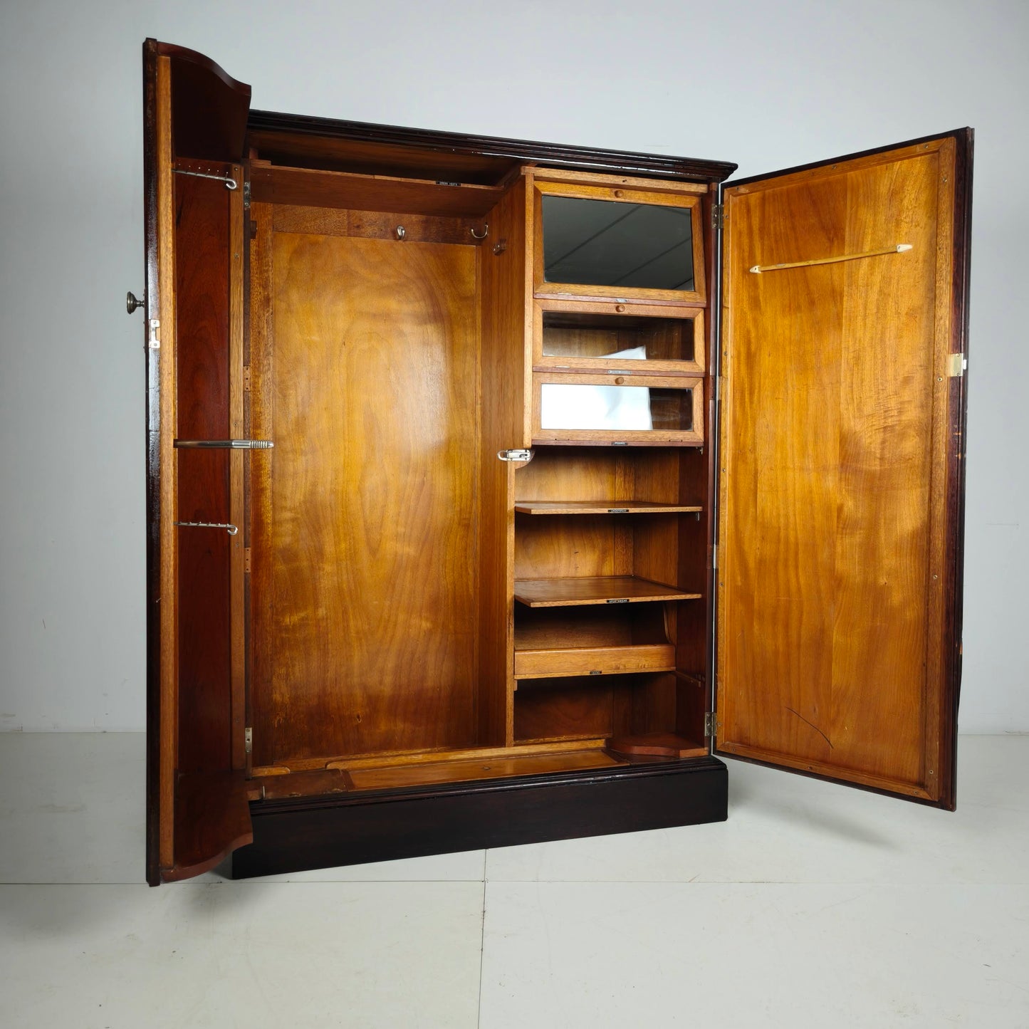 English Art Deco Oak Compactom Gentleman's Wardrobe