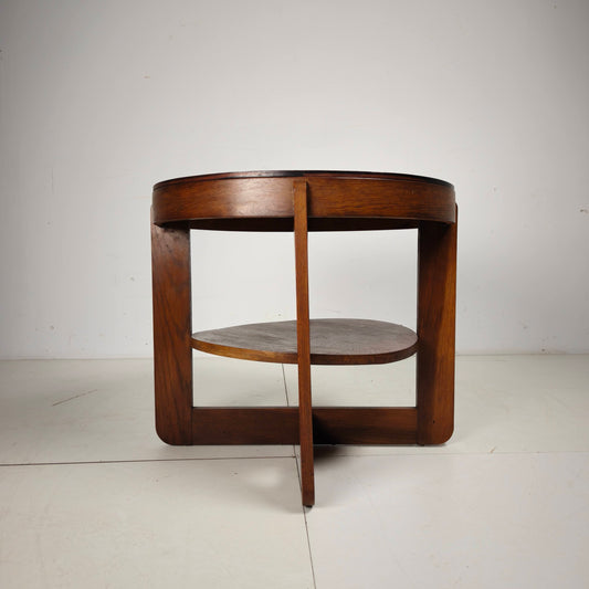 Amsterdam School Oak Side Table with Square Motif, Netherlands, Circa 1925 Amsterdam School Oak Side Table with Square Motif, Netherlands, Circa 1925