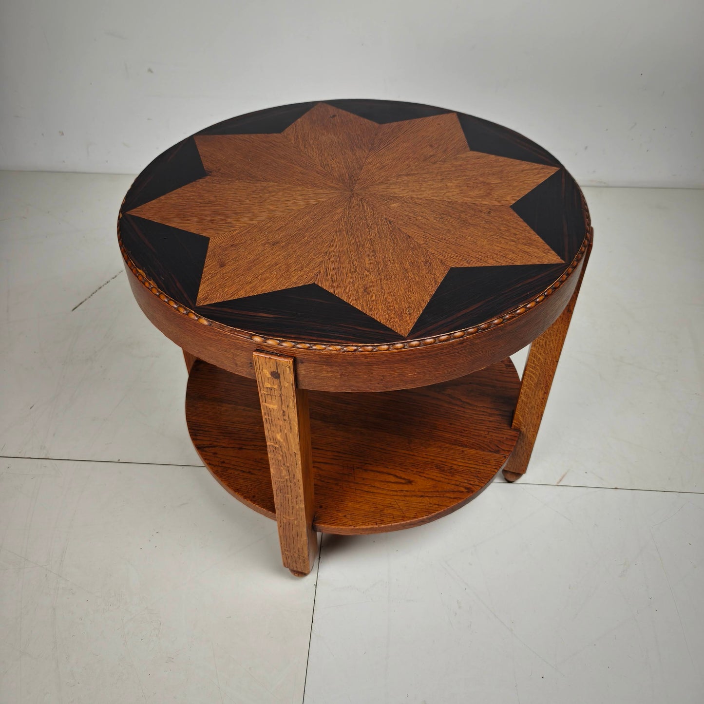 Amsterdam School / Art Deco  Side Table with Star Inlaid Top Circa 1920