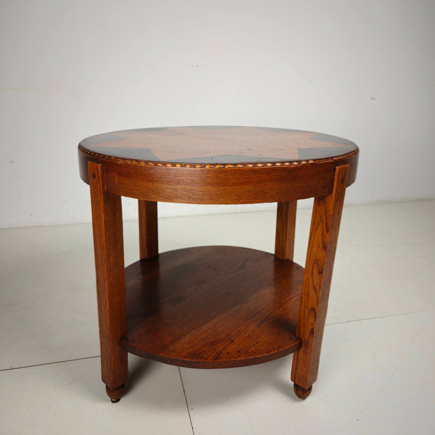Amsterdam School / Art Deco  Side Table with Star Inlaid Top Circa 1920