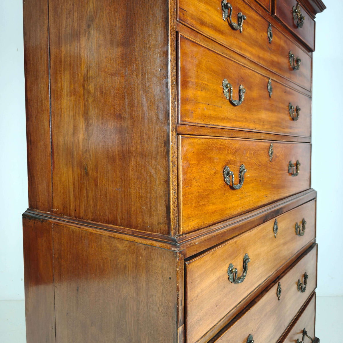 English Georgian Mahogany Chest on Chest, Circa 1820 English Georgian Mahogany Chest on Chest, Circa 1820