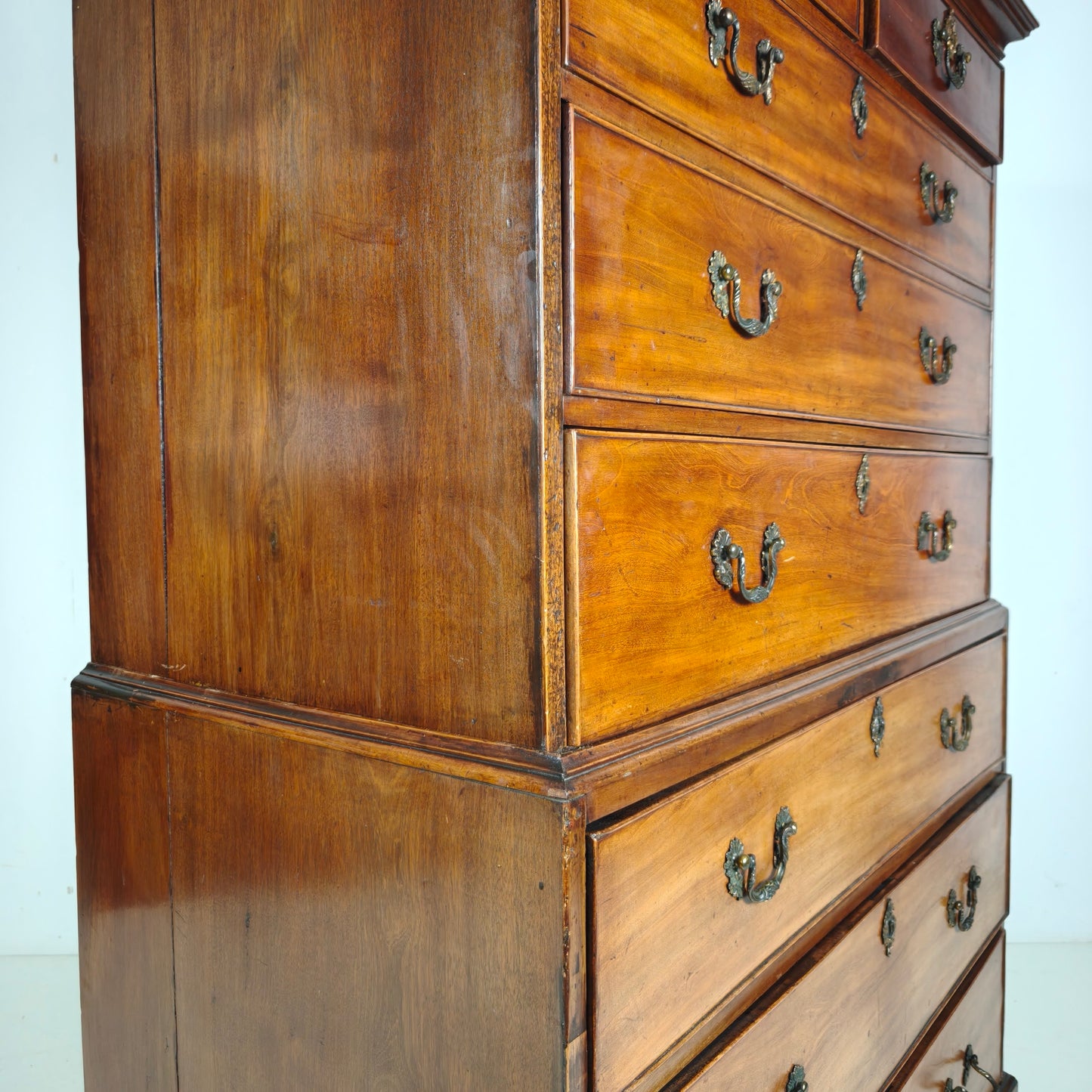 English Georgian Mahogany Chest on Chest, Circa 1820