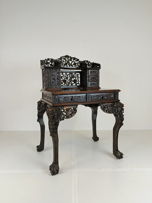 Antique Chinese Padouk Wood Desk Antique Chinese Padouk Wood Desk