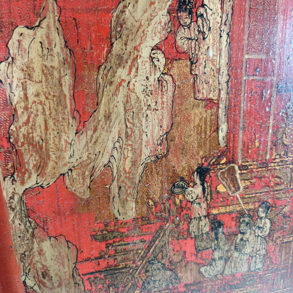 Antique Chinese red lacquer cabinet, late 19th / early 20th century. Antique Chinese red lacquer cabinet, late 19th / early 20th century.